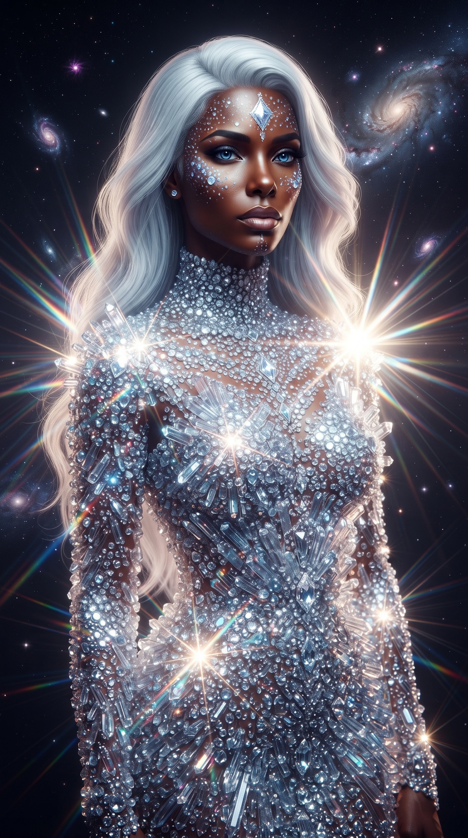 Magna Amata, the Celestial Mother, in diamond couture